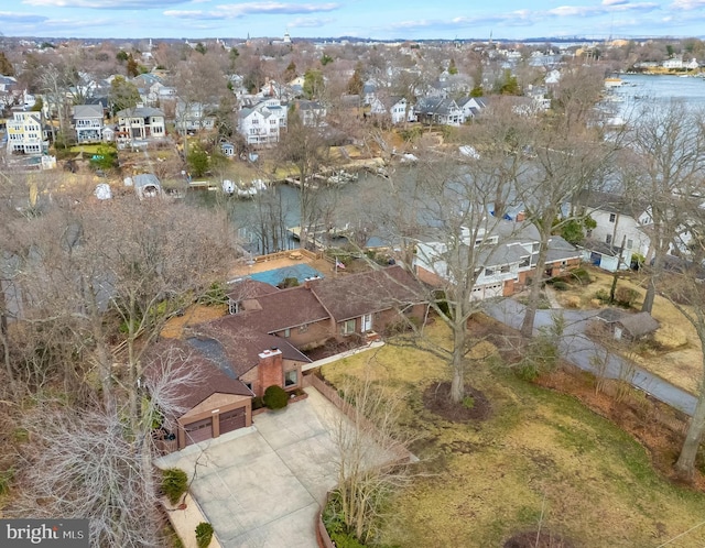 aerial view featuring a residential view