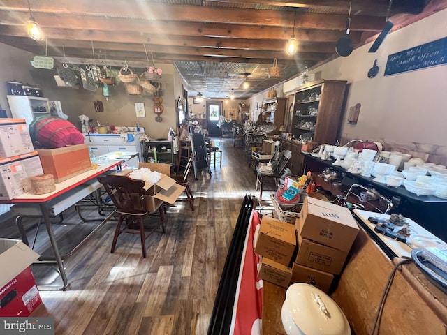 interior space with dark hardwood / wood-style flooring