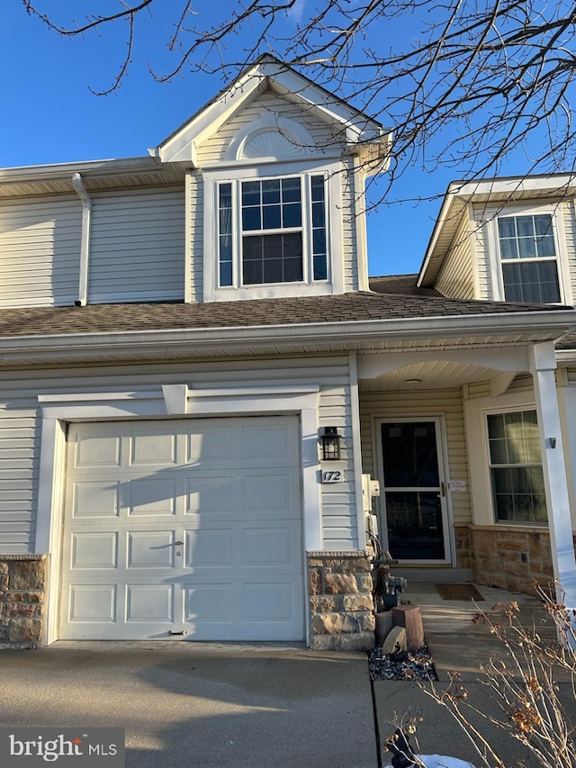 view of front of house with a garage