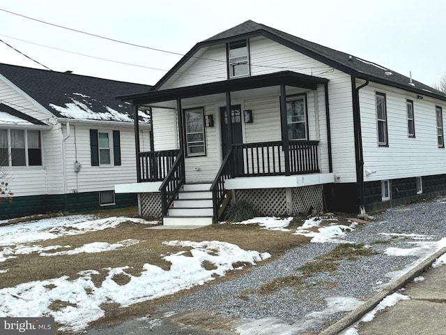 bungalow featuring a porch