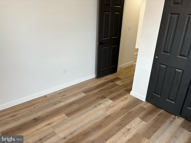 empty room featuring light wood-type flooring