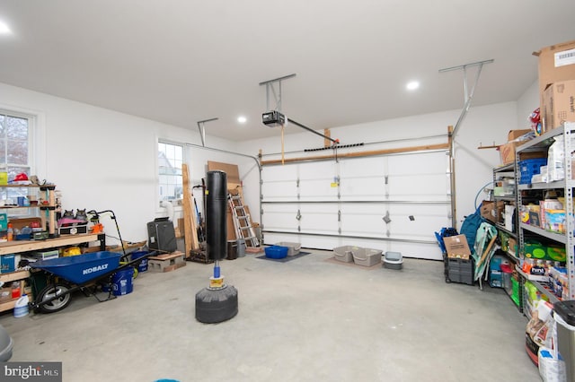 garage featuring a garage door opener