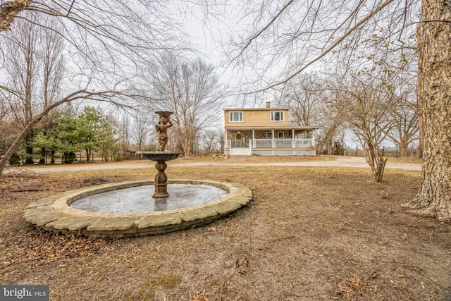 exterior space featuring covered porch