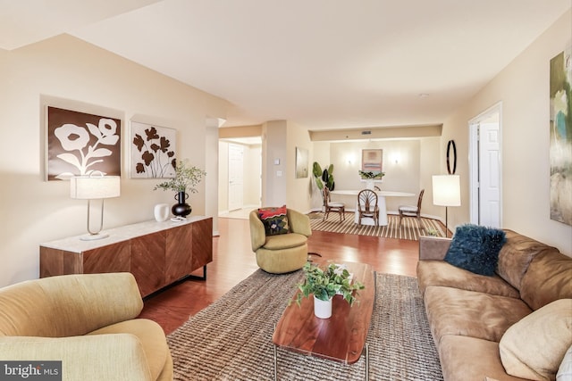 living room featuring hardwood / wood-style floors