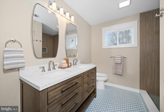 bathroom with toilet and vanity