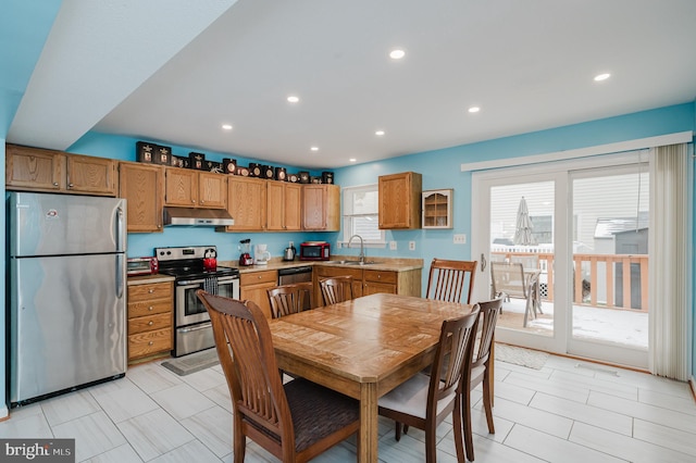 kitchen with appliances with stainless steel finishes and sink