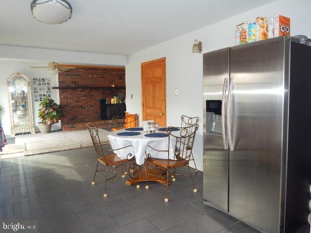 view of tiled dining room