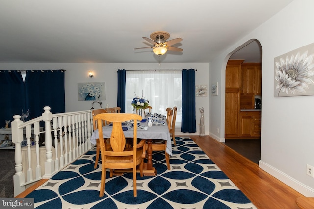 dining room with hardwood / wood-style floors