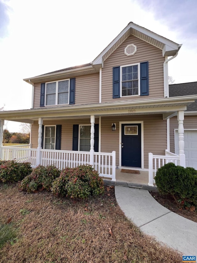 view of front of property featuring a porch