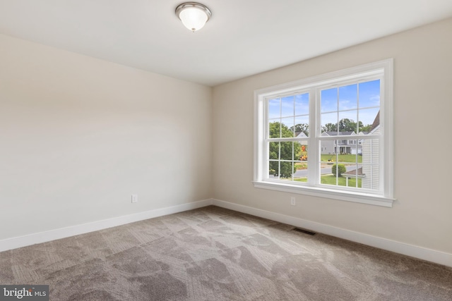 spare room with light colored carpet