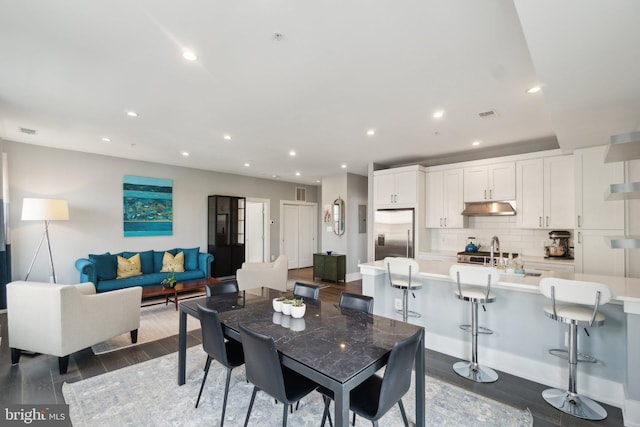 dining area with sink