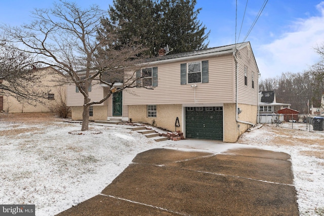 split foyer home with a garage