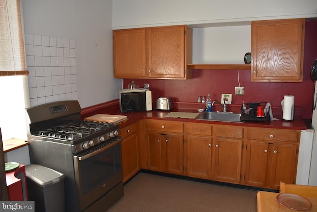 kitchen with sink and gas stove