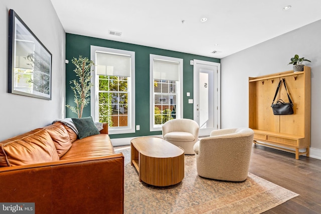 sitting room featuring hardwood / wood-style flooring