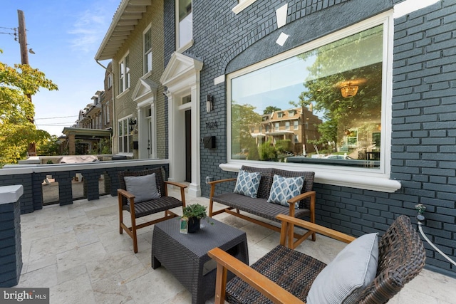 view of patio / terrace featuring an outdoor hangout area