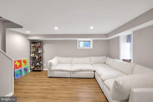 living room featuring light hardwood / wood-style floors