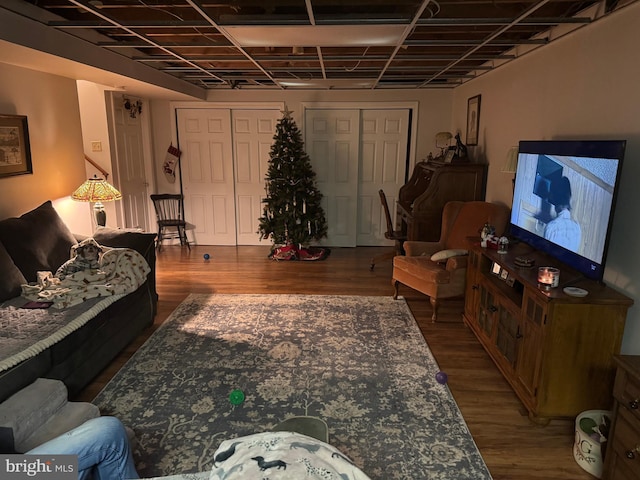 living room featuring hardwood / wood-style floors