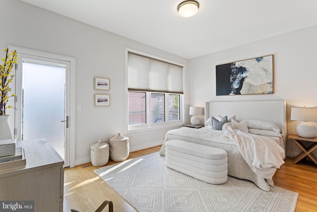 bedroom featuring light hardwood / wood-style flooring