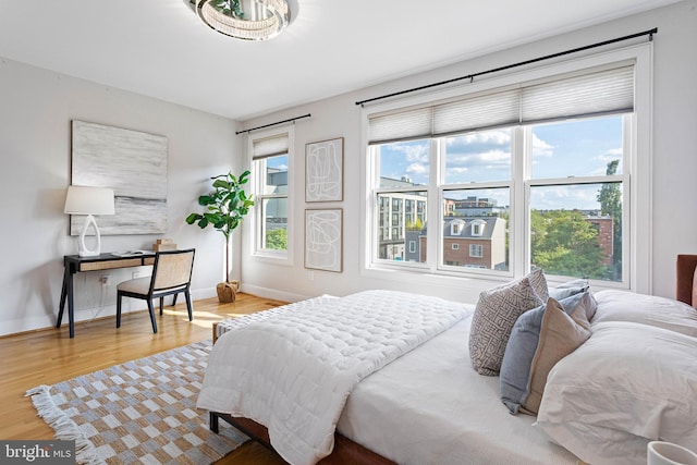 bedroom featuring light hardwood / wood-style flooring