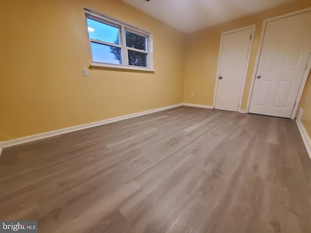 unfurnished bedroom featuring light hardwood / wood-style flooring