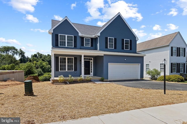 view of front property with a garage