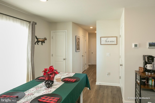 bedroom featuring dark hardwood / wood-style flooring