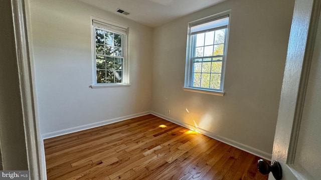 empty room featuring wood-type flooring