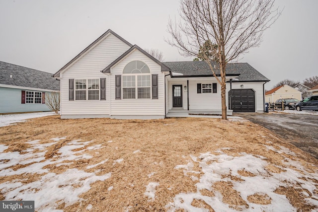 single story home with a garage