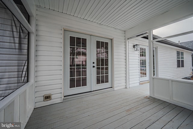 deck featuring french doors