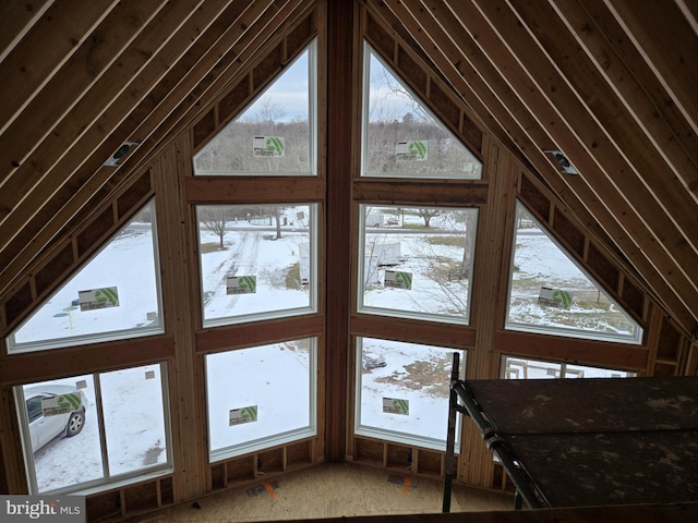 view of unfinished attic