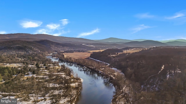 mountain view with a water view