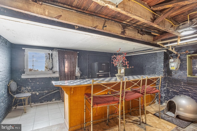 interior space with light tile patterned floors