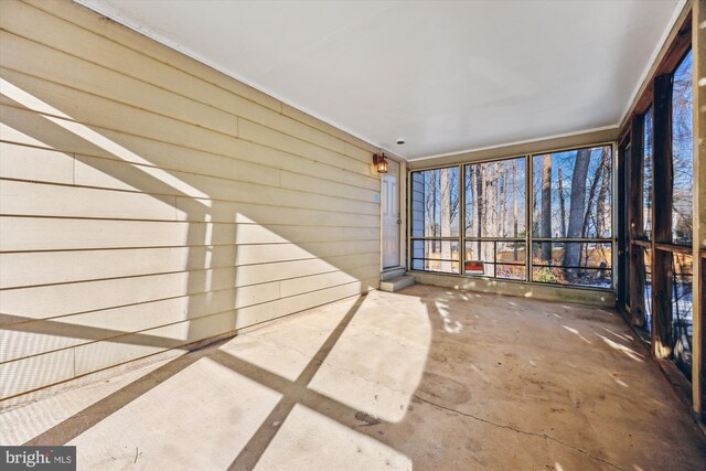 view of unfurnished sunroom