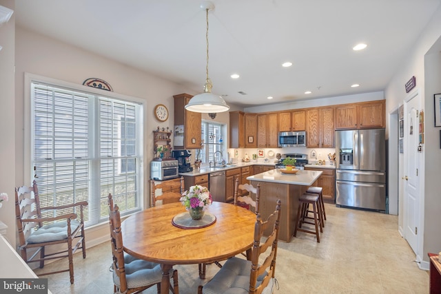 dining room with sink