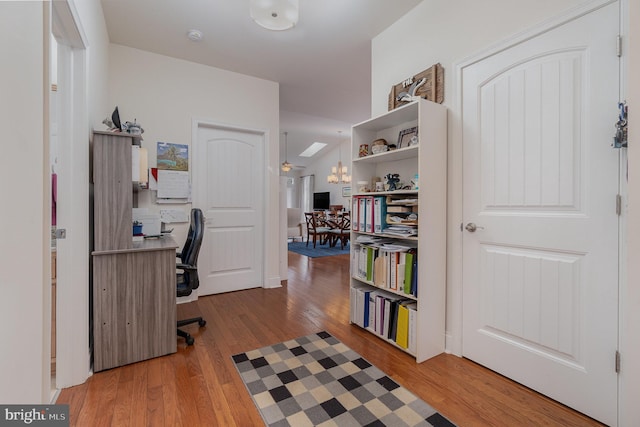 office featuring light hardwood / wood-style flooring