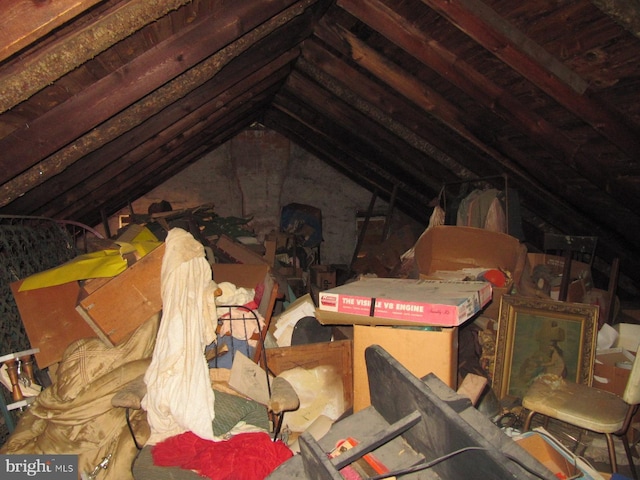 view of unfinished attic