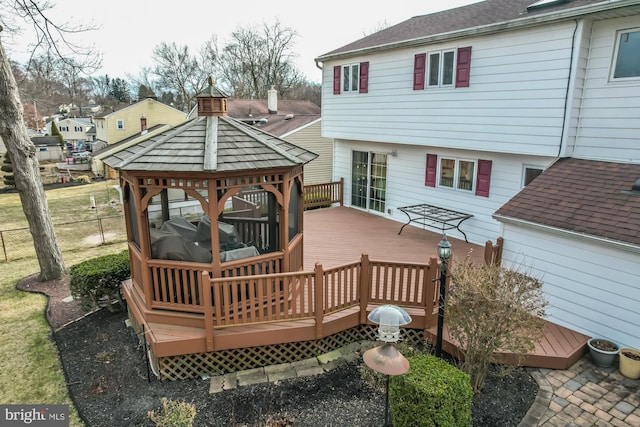 deck with a gazebo