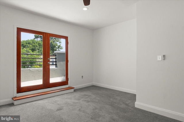 1631 U St SE, Washington, DC 20020 - spare room with french doors, carpet, and recessed lighting