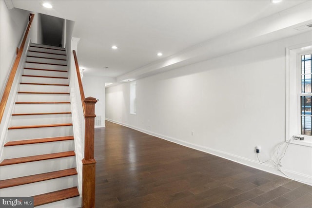 1631 U St SE, Washington, DC 20020 - staircase with wood finished floors and recessed lighting