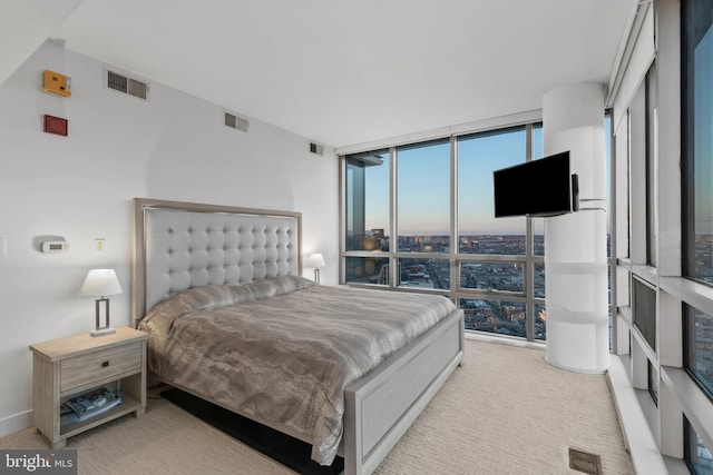 bedroom with expansive windows