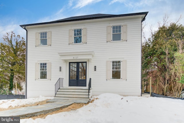 view of front of property featuring french doors