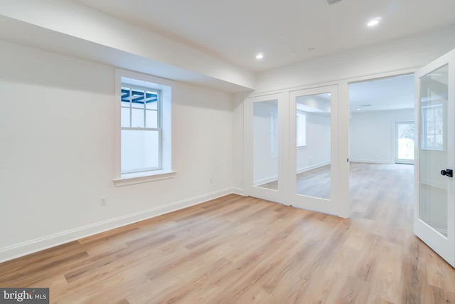 interior space featuring light wood-type flooring