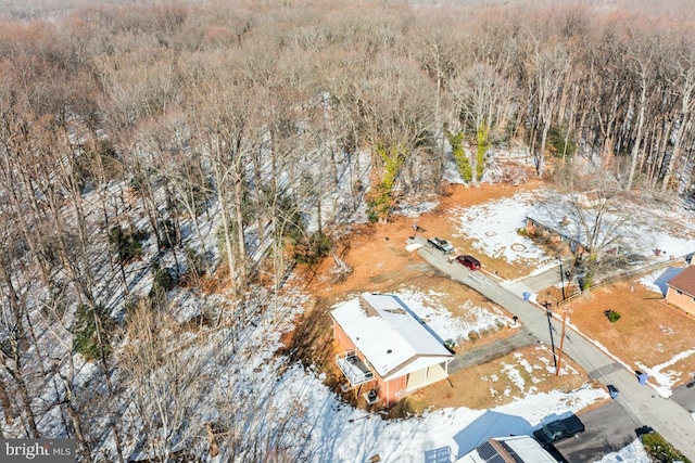 view of snowy aerial view