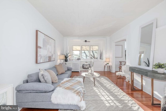 living room featuring hardwood / wood-style flooring