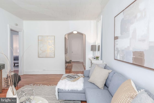 living room with light wood-type flooring