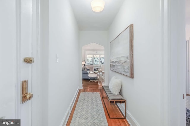 hall with light hardwood / wood-style flooring