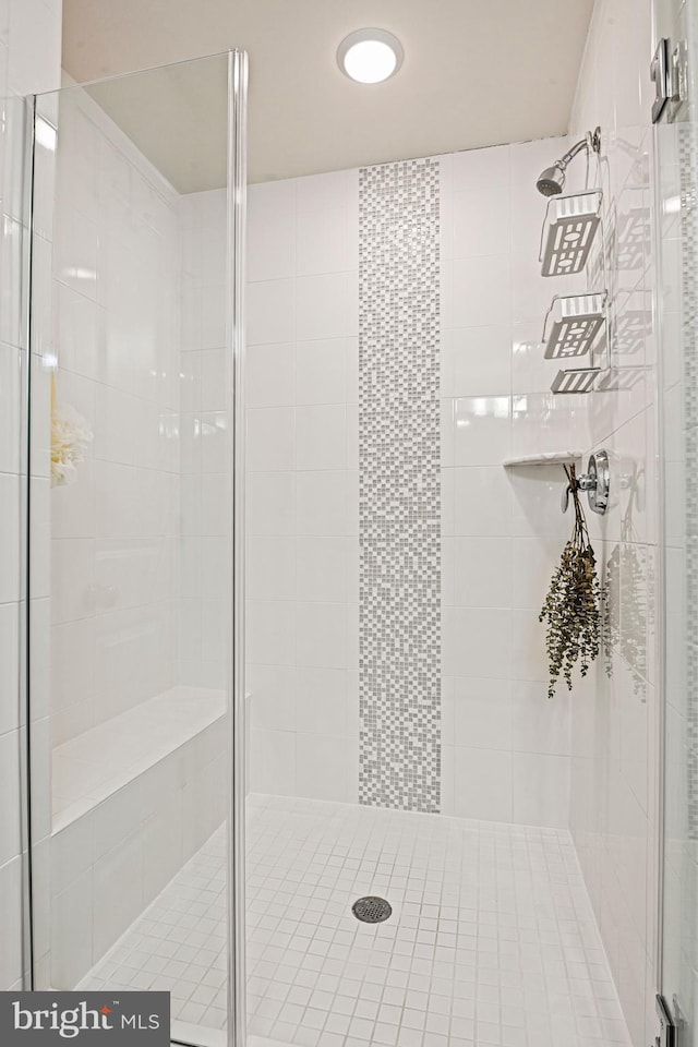 bathroom featuring walk in shower