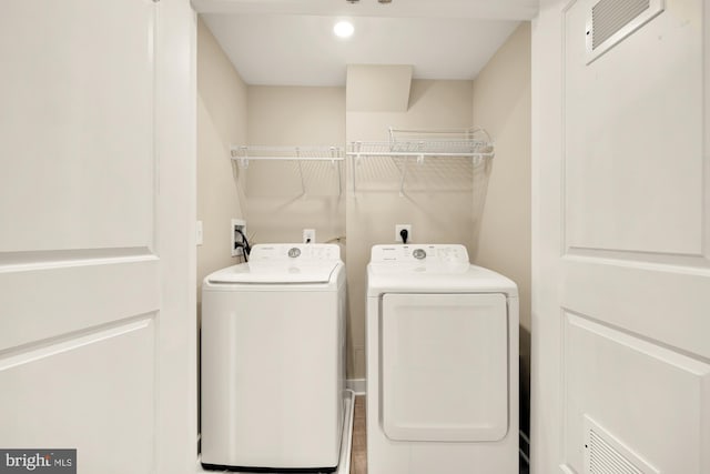 laundry area featuring washer and dryer