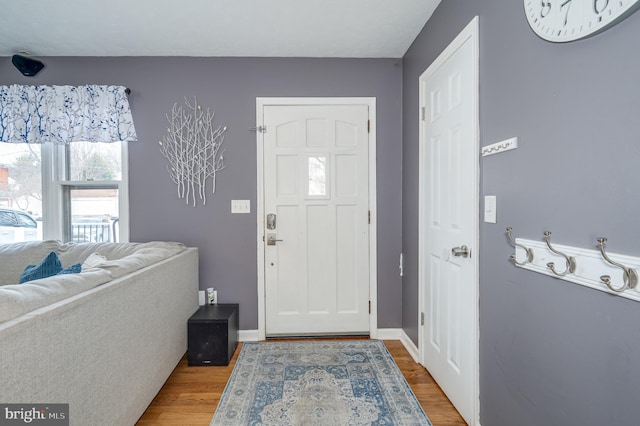 foyer with hardwood / wood-style floors