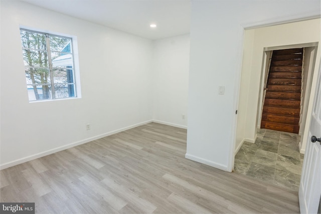 empty room featuring light hardwood / wood-style flooring